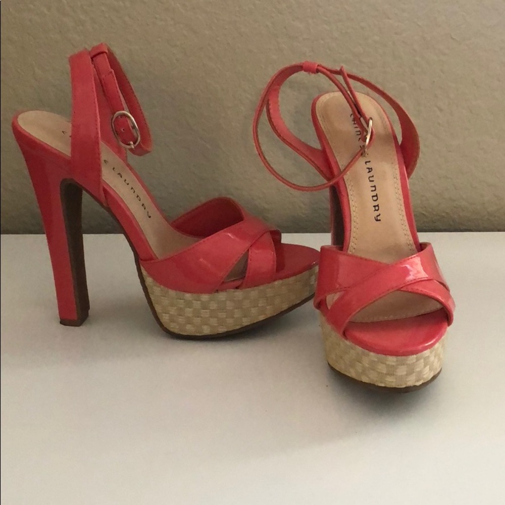 Chinese Laundry coral platform block heel sandals